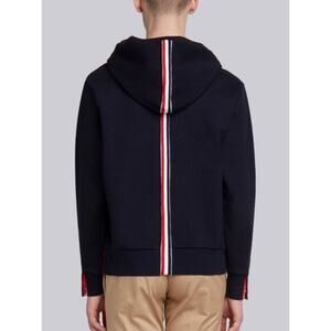 Thom Browne Striped Back Pullover Hoodie in Navy Size XS